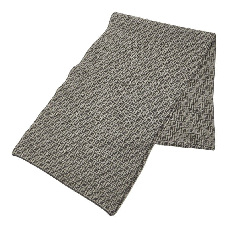 Fendi Micro FF Jacquard Shawl Gray Wool 1- Scarf