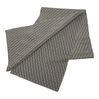 Fendi Micro FF Jacquard Shawl Gray Wool 1- Scarf — view 2