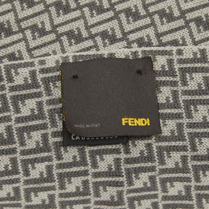 Fendi Micro FF Jacquard Shawl Gray Wool 1- Scarf — view 4