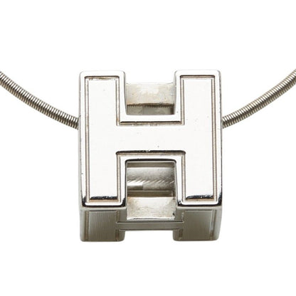 Hermes Cage de Ash Cube Necklace Silver Metal — view 2