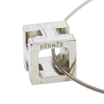 Hermes Cage de Ash Cube Necklace Silver Metal — view 6