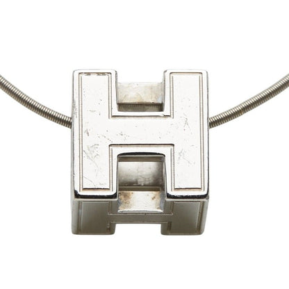 Hermes Cage de Ash Cube Necklace Silver Metal — view 3