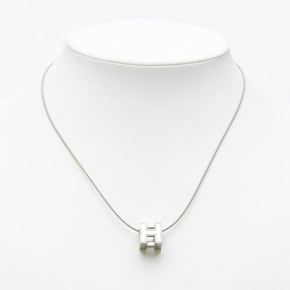 Hermes Cage de Ash Cube Necklace Silver Metal — view 8
