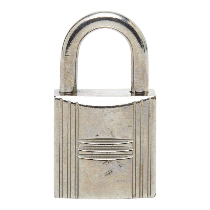 Hermes Cadena Padlock Key Set Silver Metal 1 — view 3