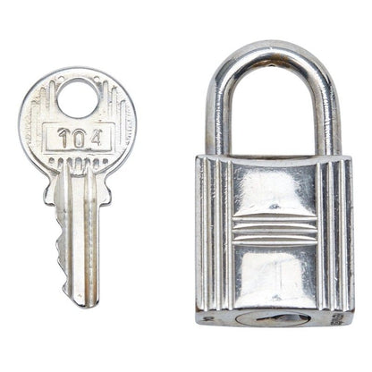 Hermes Cadena Padlock Key Set Silver Metal 1