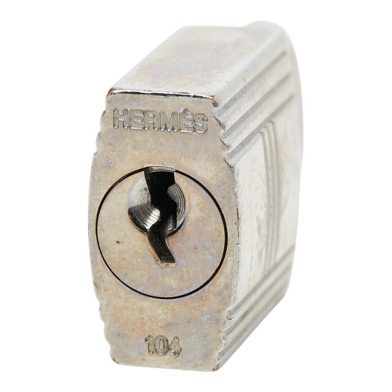 Hermes Cadena Padlock Key Set Silver Metal 1 — view 4