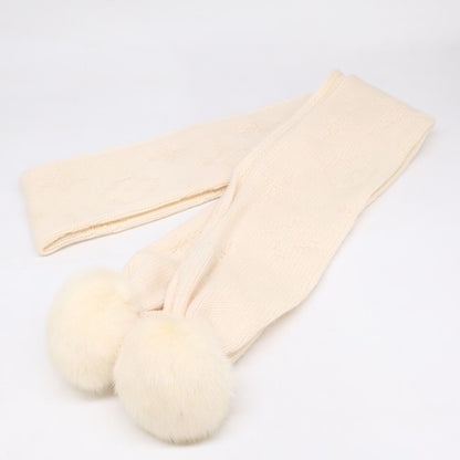 Louis Vuitton Mink Pom Cashmere Scarf