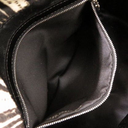 Fendi Mamma Bucket Zebra Pattern Calf Hair White Black Shoulder — view 7