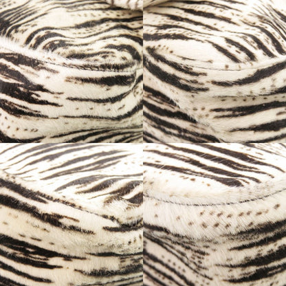 Fendi Mamma Bucket Zebra Pattern Calf Hair White Black Shoulder — view 5