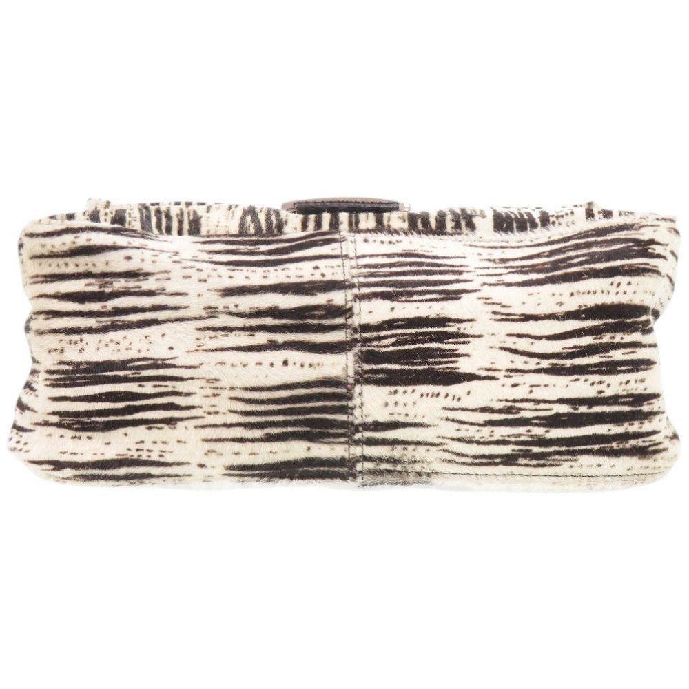 Fendi Mamma Bucket Zebra Pattern Calf Hair White Black Shoulder — view 4