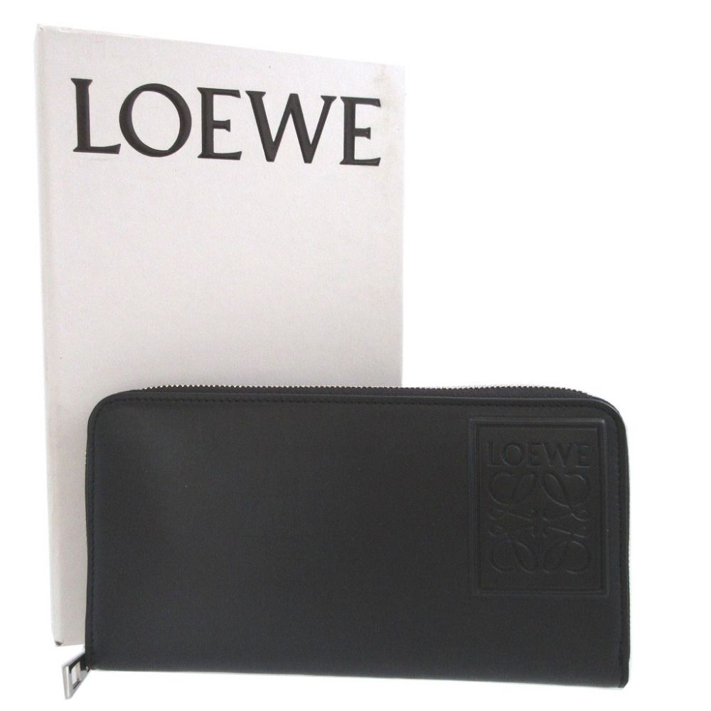 Loewe Anagram Made Leather Black Zip Around Wallet — view 2