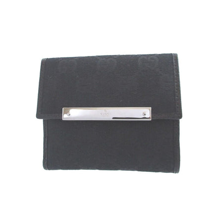 Gucci GG Canvas Leather Black Hook Wallet