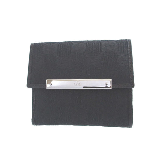 Gucci GG Canvas Leather Black Hook Wallet