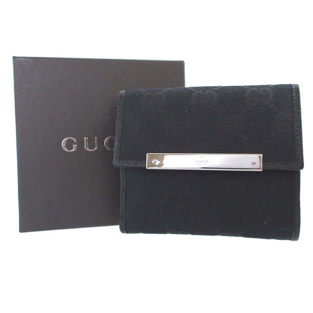 Gucci GG Canvas Leather Black Hook Wallet — view 2