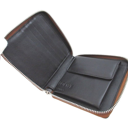 Loewe Puzzle Made Leather Brown Pink Ivory Zip Around Wallet — view 3