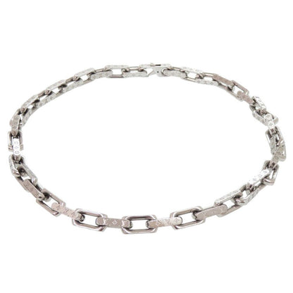 Louis Vuitton Collier Chain Monogram Metal Silver Necklace
