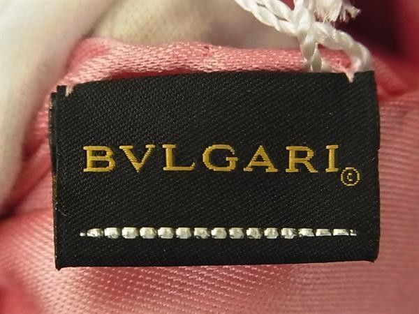 Bvlgari Shawl Logo Mania Pink Silk 100% Fringe Scarf — view 3