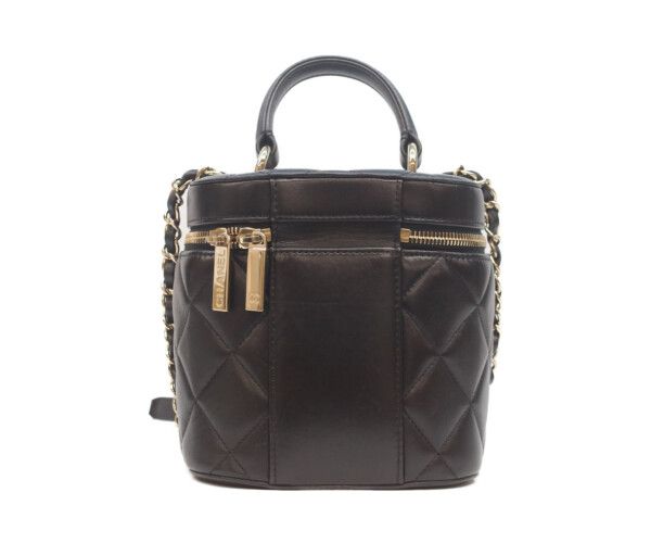Chanel Black Gold Lamb Trendy CC 2-Way Vanity — view 3