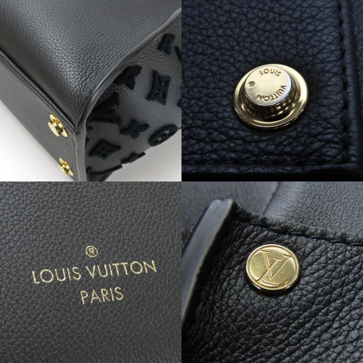 Louis Vuitton Tote on My Side Monogram Tufting Leather Noir Black 2-Way — view 3