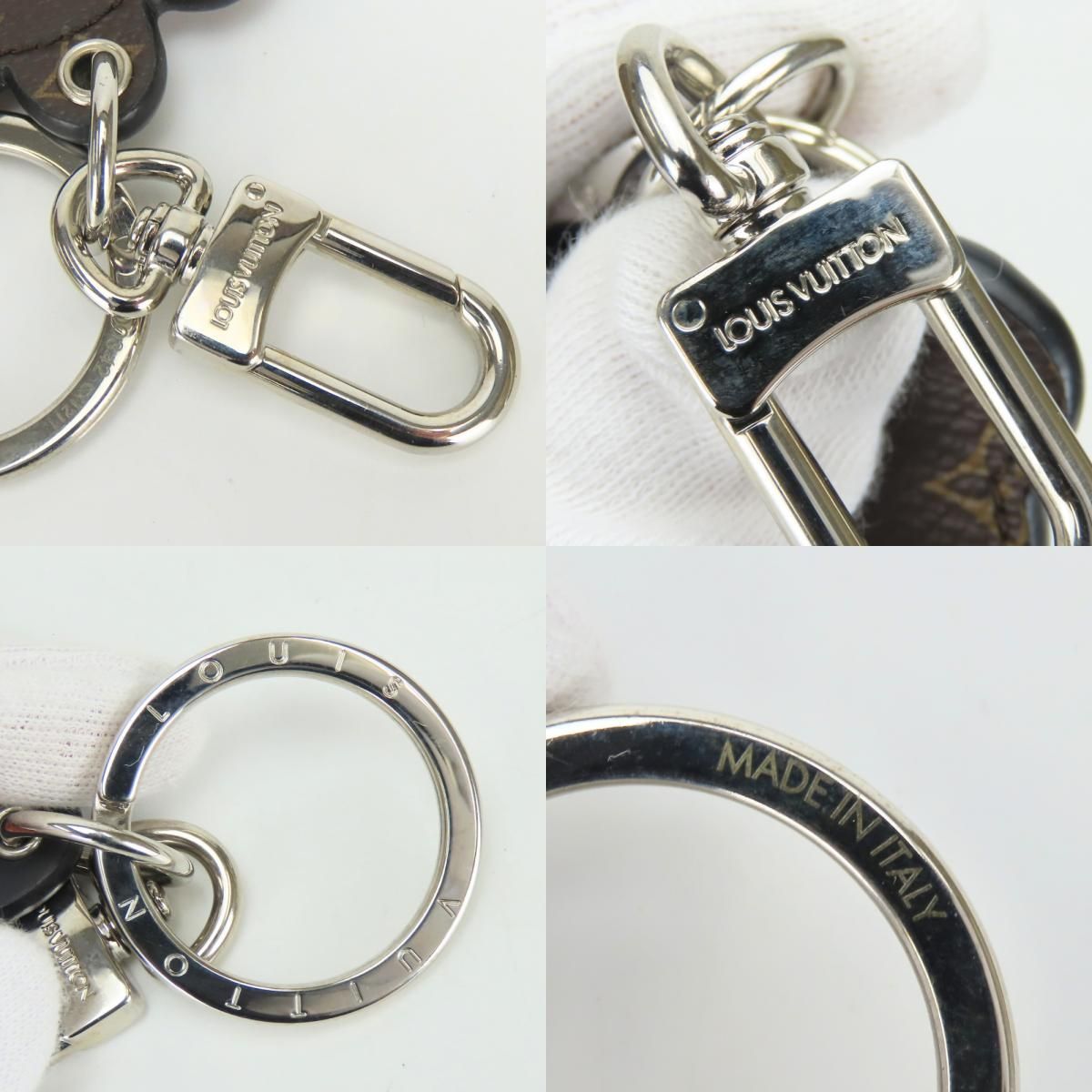 Louis Vuitton Key Holder Porte Cles Teddy Bear Monogram Calf Red Brown Black — view 8
