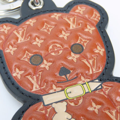 Louis Vuitton Key Holder Porte Cles Teddy Bear Monogram Calf Red Brown Black — view 3