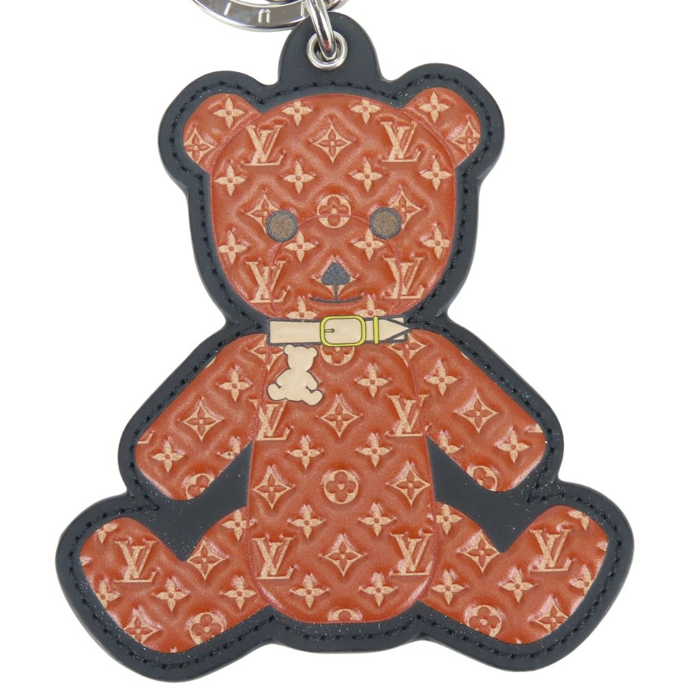 Louis Vuitton Key Holder Porte Cles Teddy Bear Monogram Calf Red Brown Black — view 2