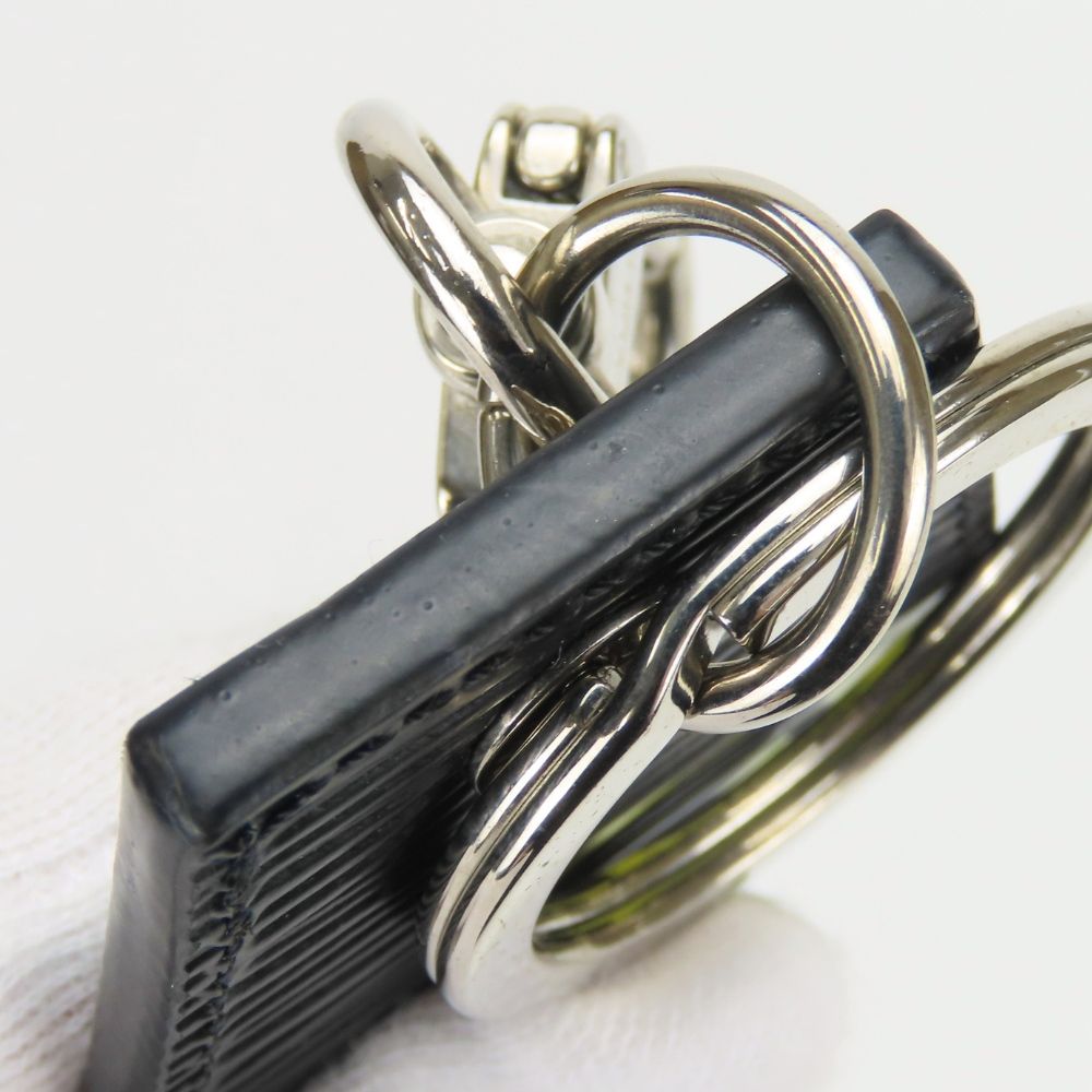 Louis Vuitton Key Holder LV Circle Epi Leather Noir Black Yellow Back Charm — view 8