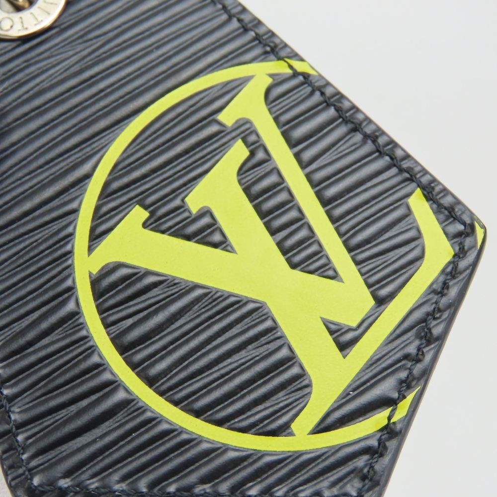 Louis Vuitton Key Holder LV Circle Epi Leather Noir Black Yellow Back Charm — view 3
