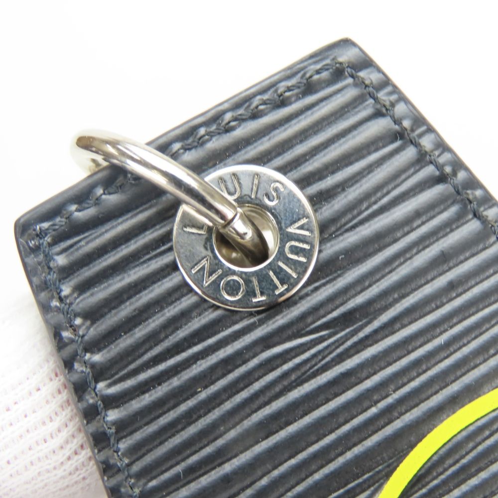 Louis Vuitton Key Holder LV Circle Epi Leather Noir Black Yellow Back Charm — view 4