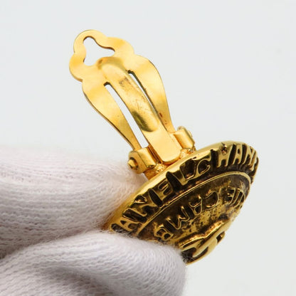 Chanel Earrings CC Logo Metal Gold Plated Vintage — view 8