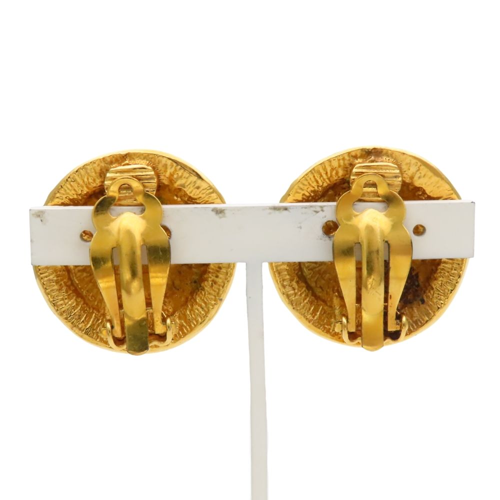 Chanel Earrings CC Logo Metal Gold Plated Vintage — view 4