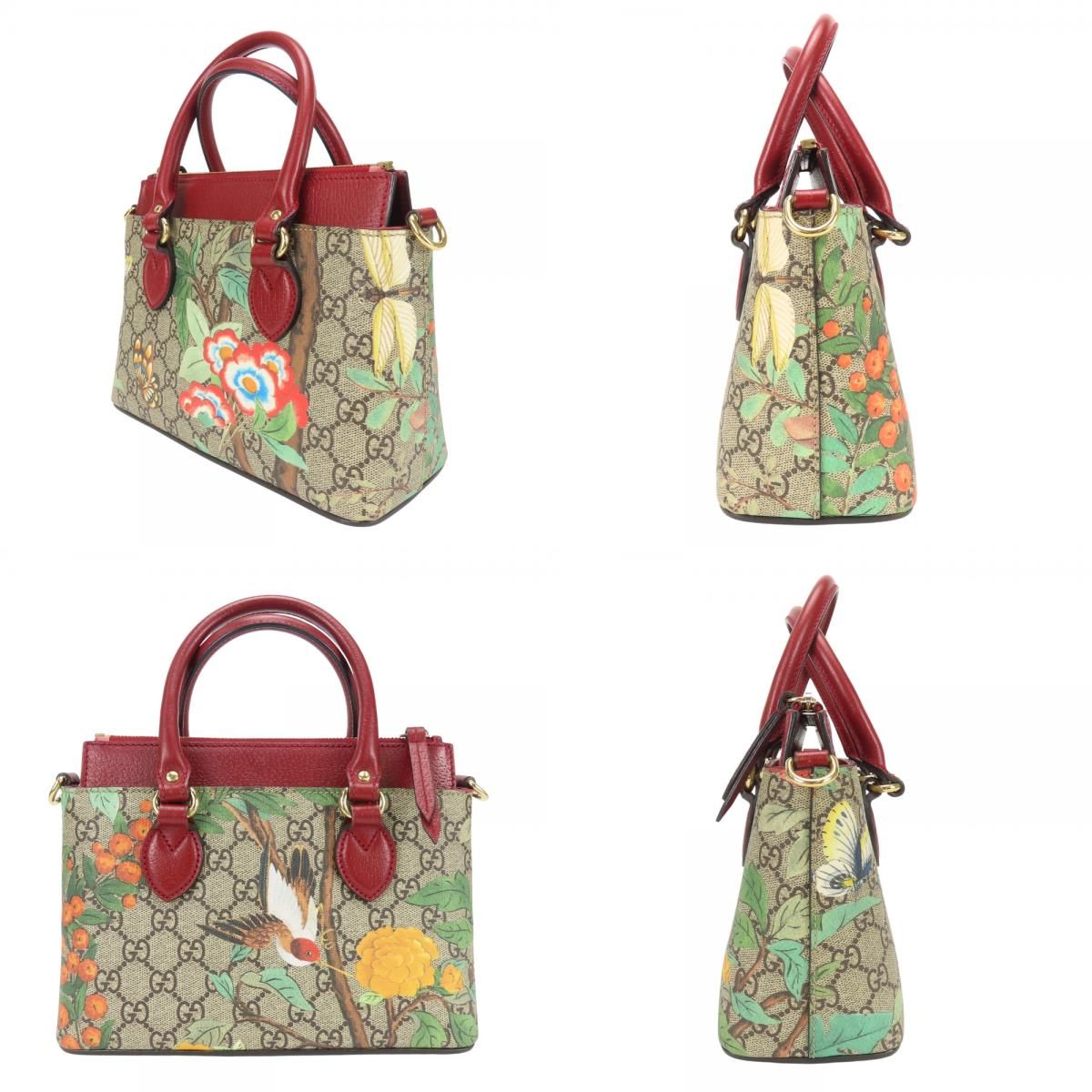 Gucci Handbag Tian GG Supreme Canvas Red Beige Multicolor 2-Way Crossbody — view 2