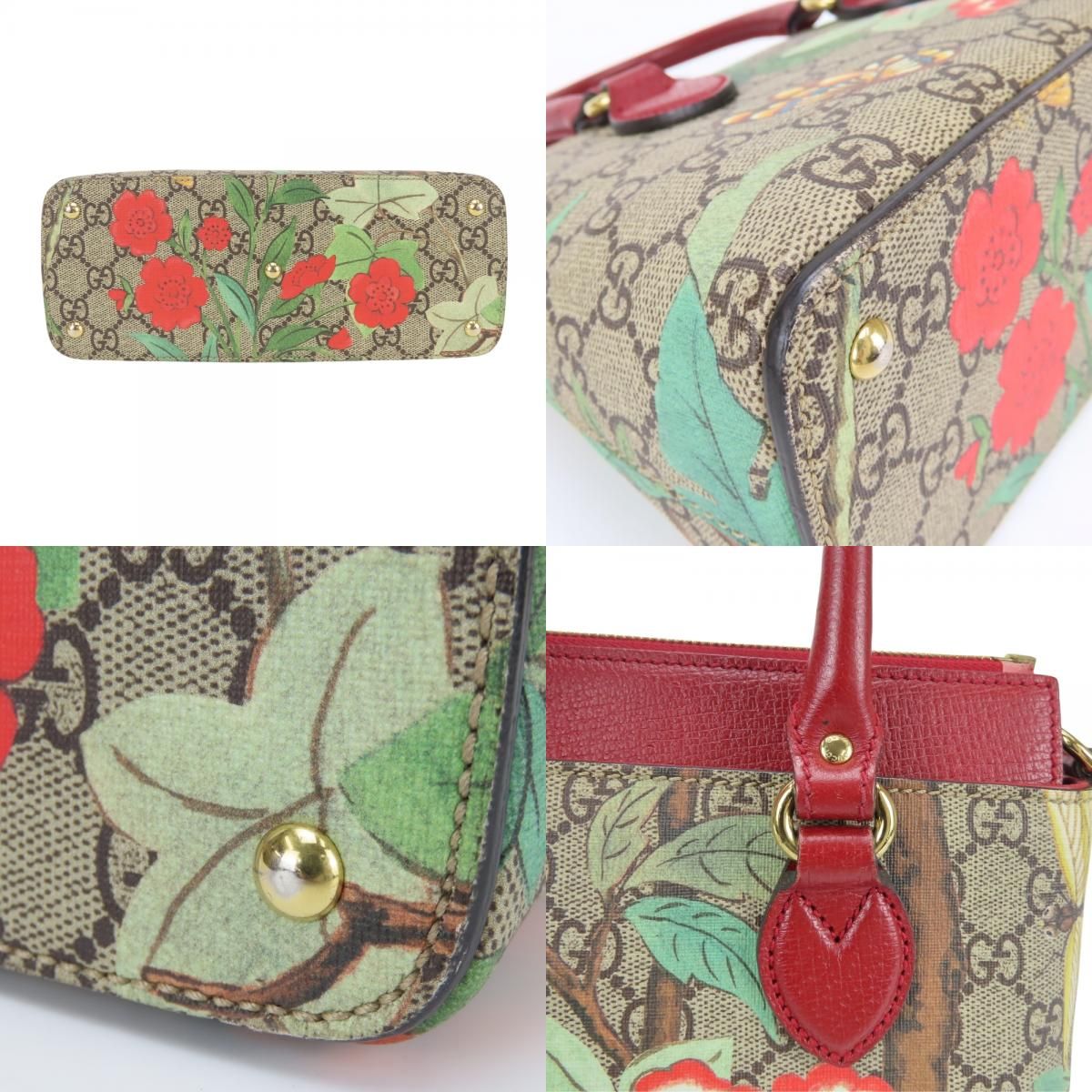 Gucci Handbag Tian GG Supreme Canvas Red Beige Multicolor 2-Way Crossbody — view 3