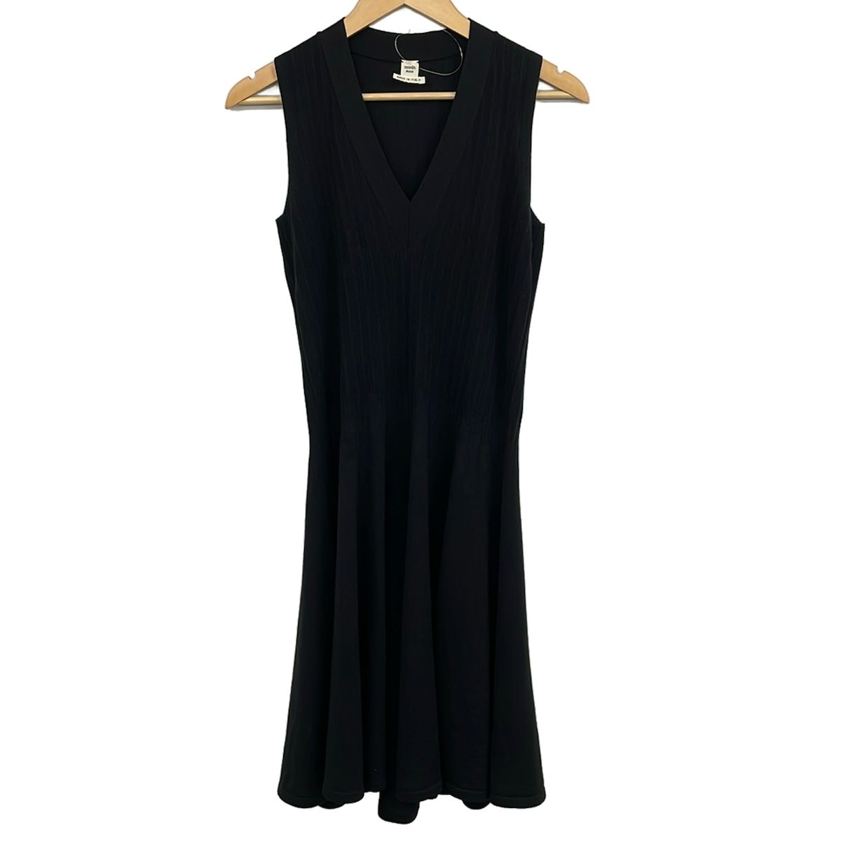 Hermes Dress 38 M Black V-neck Sleeveless Long