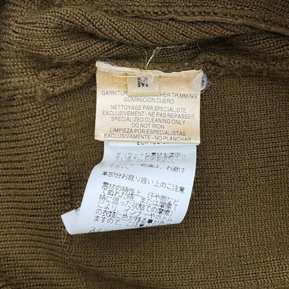 Hermes Sweater Rib Knit Zip Up M Wool Brown Silver — view 9