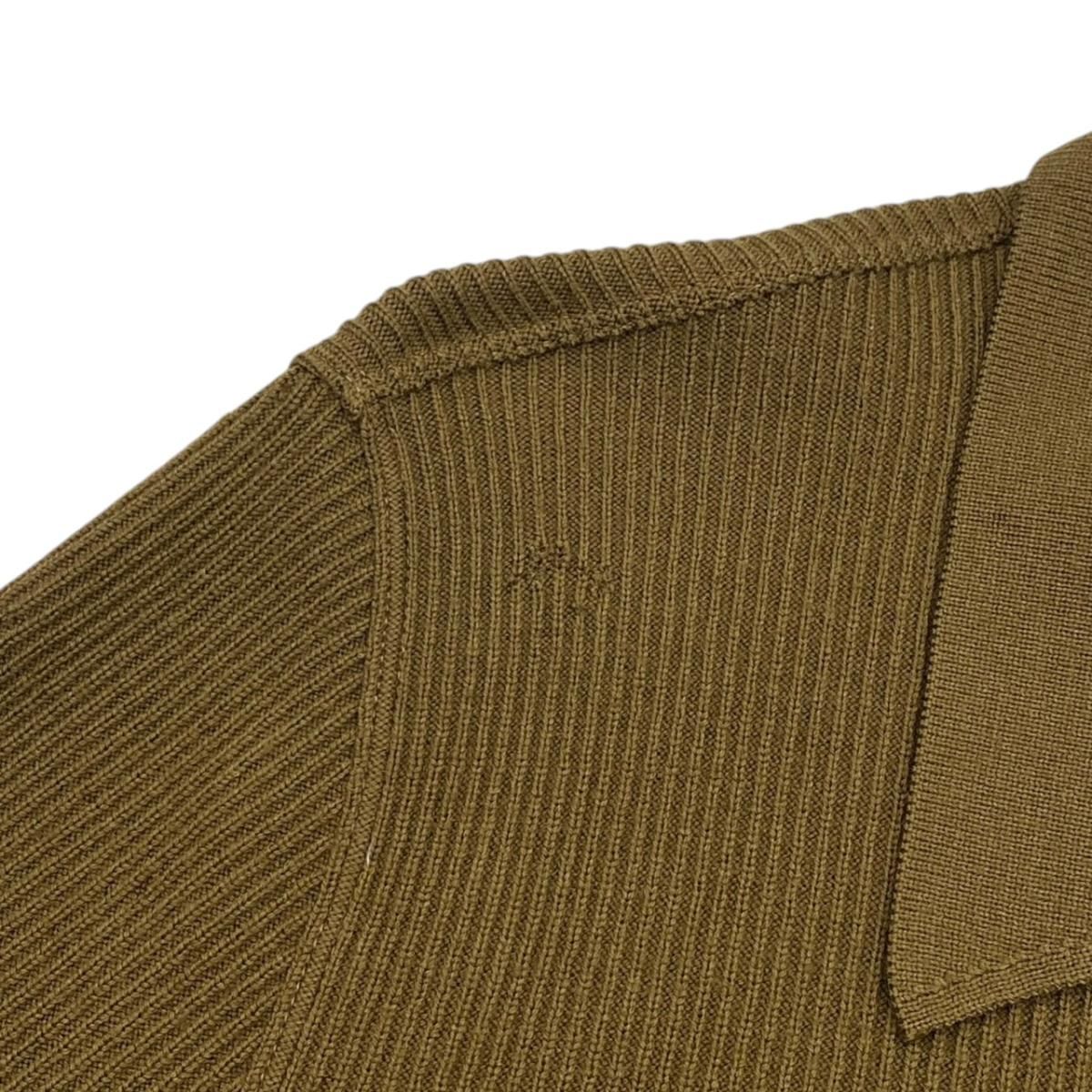 Hermes Sweater Rib Knit Zip Up M Wool Brown Silver — view 7