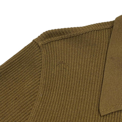 Hermes Sweater Rib Knit Zip Up M Wool Brown Silver — view 7