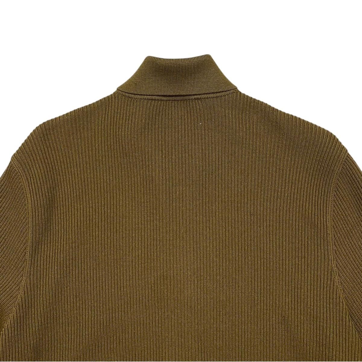 Hermes Sweater Rib Knit Zip Up M Wool Brown Silver — view 5