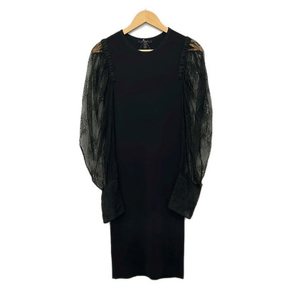 Louis Vuitton Dress M Ger Black Long Sleeve Knit Lace