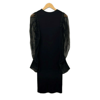 Louis Vuitton Dress M Ger Black Long Sleeve Knit Lace — view 2