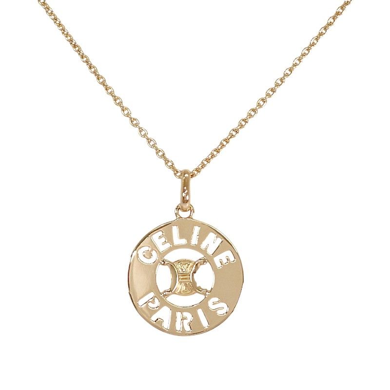 Celine Macadam Circle Pendant 18k Gold