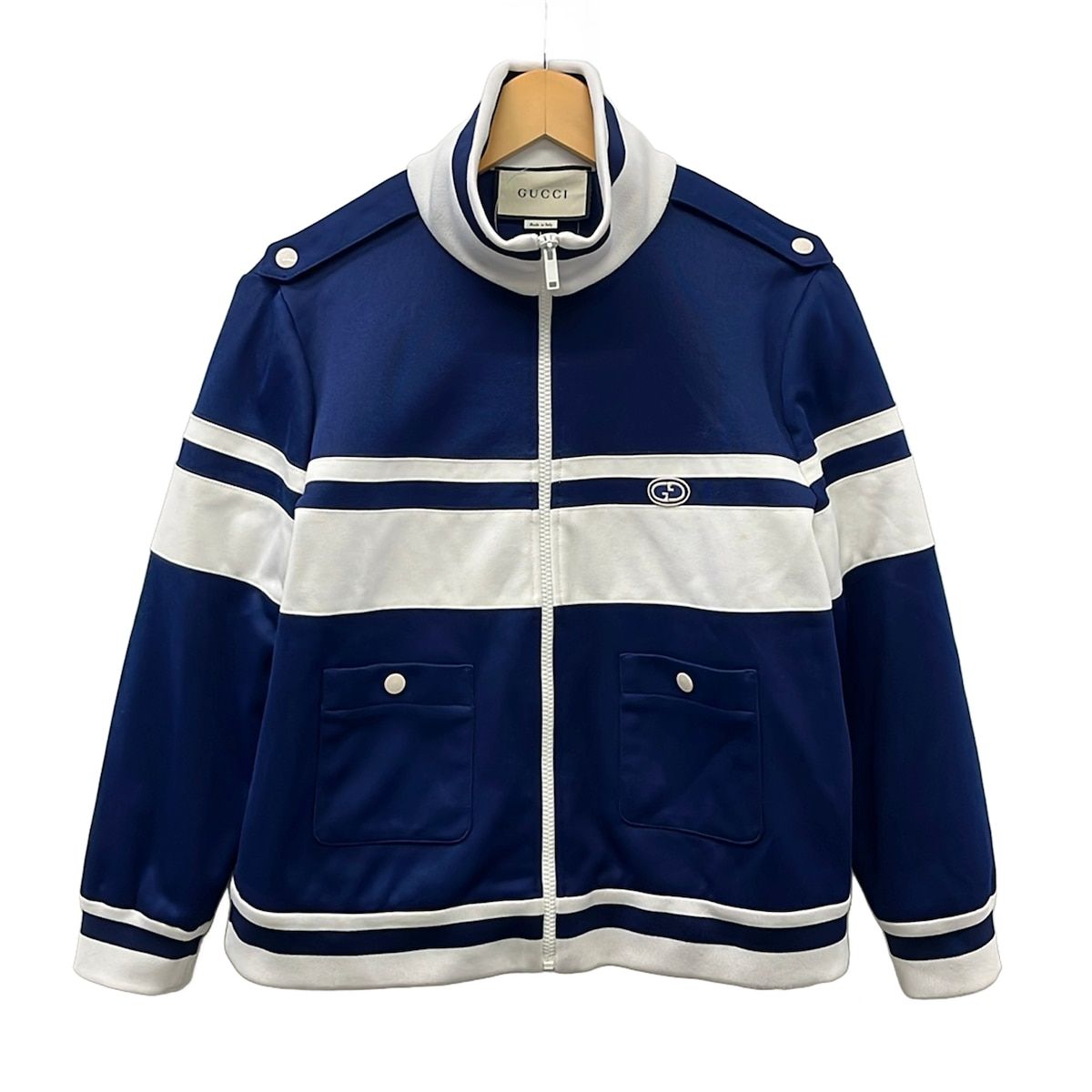 Gucci Jacket L Navy White Long Sleeve Spring Autumn