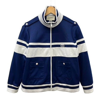 Gucci Jacket L Navy White Long Sleeve Spring Autumn