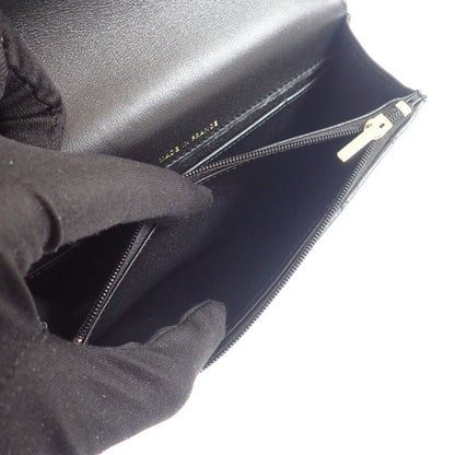 Chanel Quilted Flap Phone Case 2-Way Shoulder Bag Lambskin Black Gold — view 9