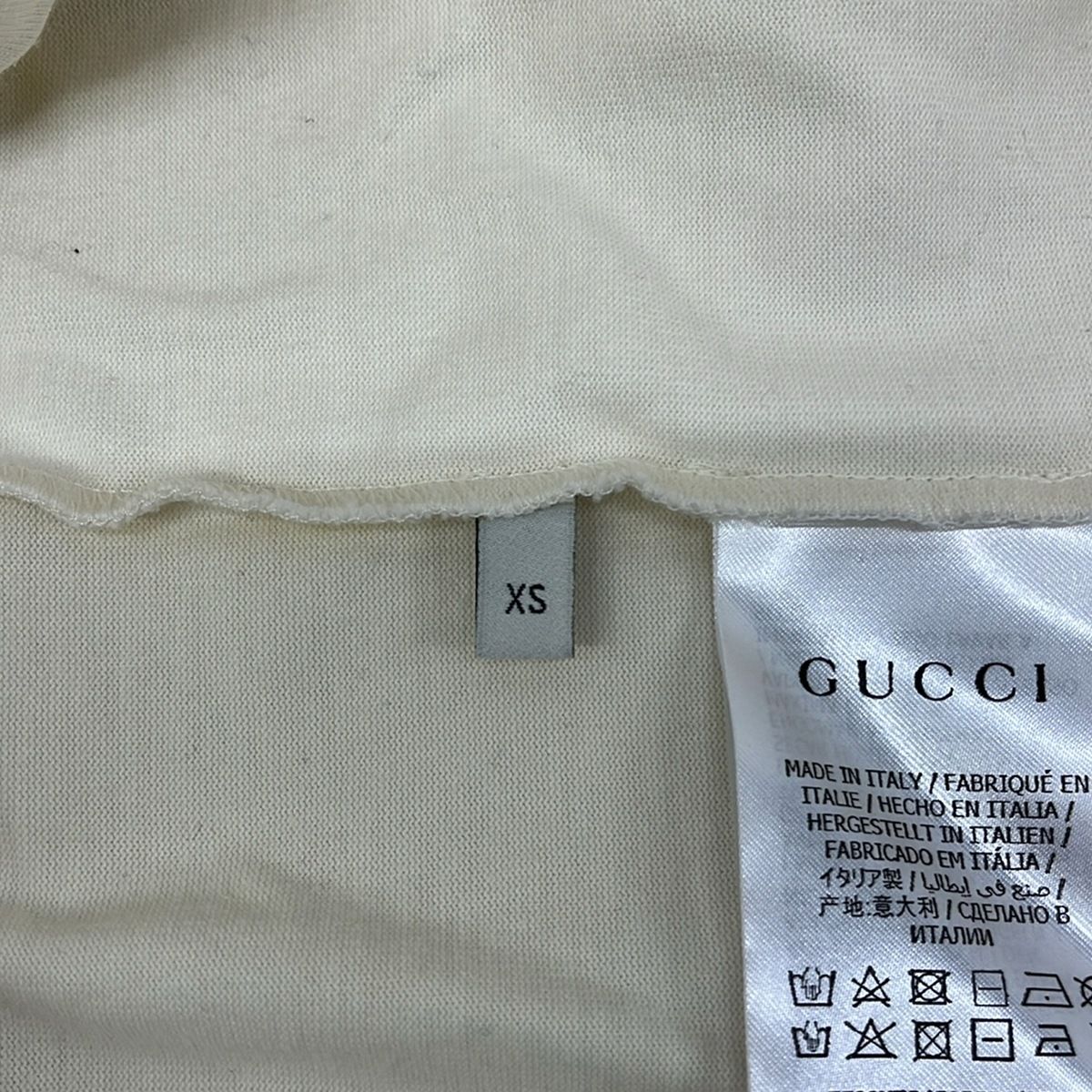 Gucci Short Sleeve T-Shirt XS Ivory Black Multi — view 5