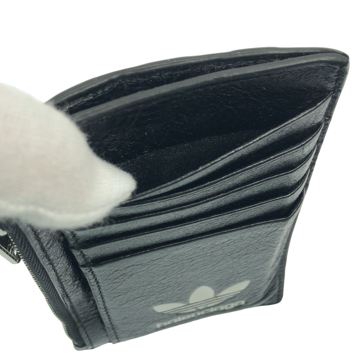 Balenciaga Adidas Fragment Leather Card Case Black — view 6