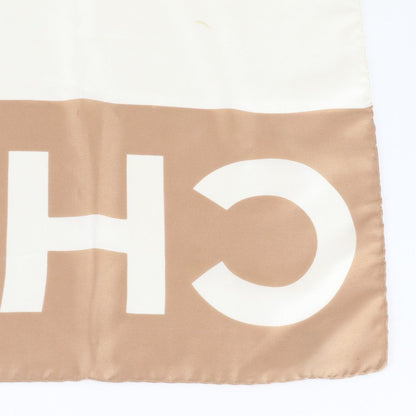Chanel Tag Silk 100% Logo Beige Shawl Scarf — view 5