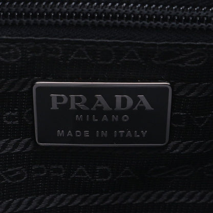 Prada Leather Nylon Handbag Tote Black — view 8