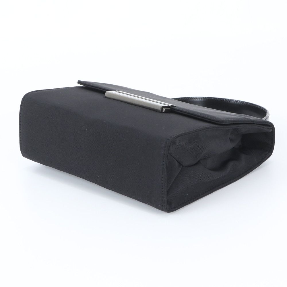 Prada Leather Nylon Handbag Tote Black — view 4