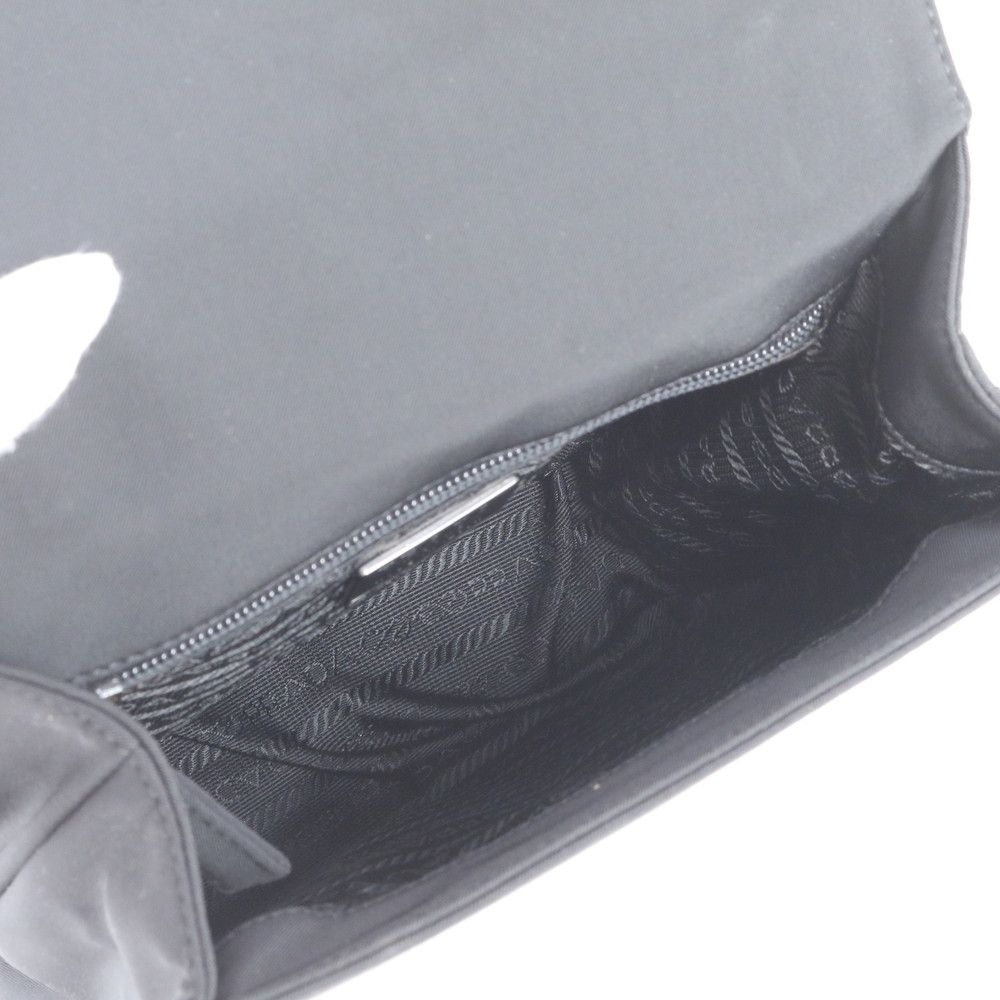 Prada Leather Nylon Handbag Tote Black — view 7